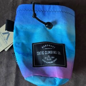 Static Climbing Co Rock Chalk Bag Blue Purple Tie Dye Handmade NWT bouldering